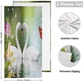 thumbnail image 2 of SKYSONIC 2 Pack Summer Lake Swans Hand Towels for Bathroom, Flower Lake Butterfly Kitchen Towel Ultra Soft and Absorbent Decorative Fingertip Face Bath Towels for Spa & Hotel, 28.3"x 14.4", 2 of 5