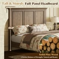 thumbnail image 5 of VanAcc Solid Wood King Bed Frame with 65.2" High Headboard, Traditional Platform Bed with Heavy Duty Slats, Easy Assembly, Light Brown, 5 of 10