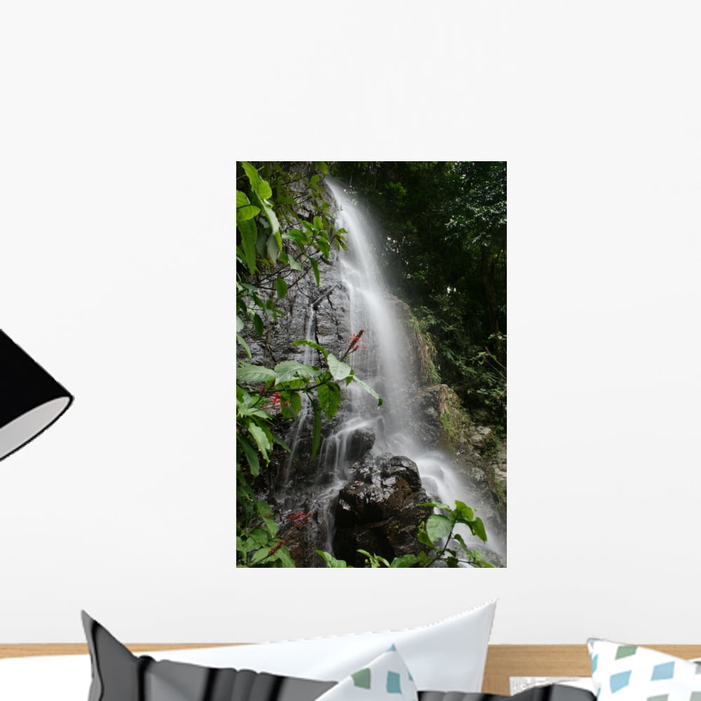 Waterfall Puerto Rico Wall Mural Decal by Wallmonkeys Vinyl Peel and ...