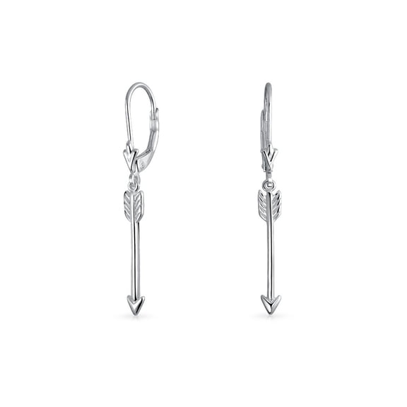 Bling Jewelry Womens Minimalist Romantic Cupid Arrow Dangle Earrings Leverback Sterling Silver