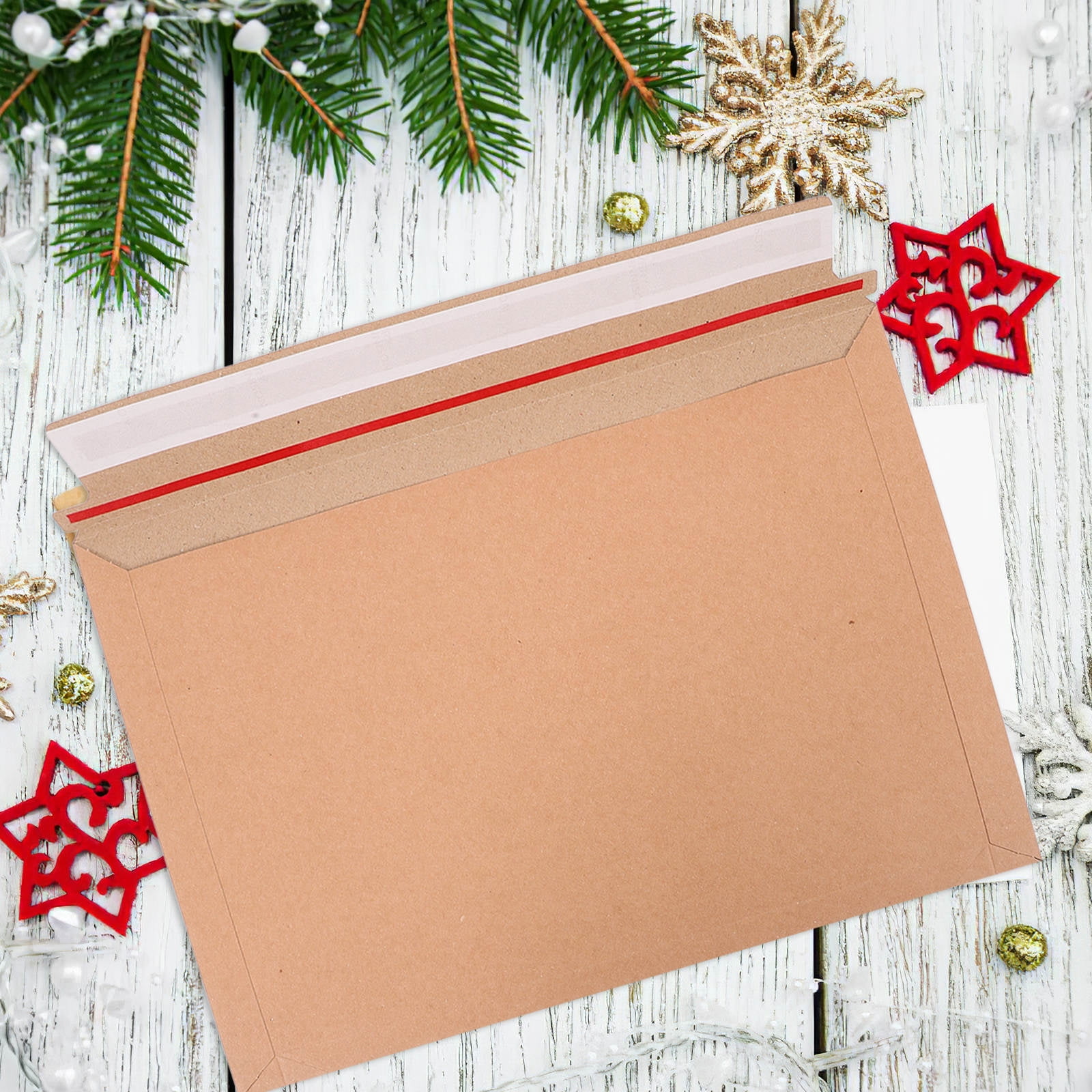 FOMIYES 30Pcs Khaki Office Mailing Envelopes Self Sealing Construction