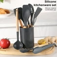 thumbnail image 3 of Homelife Silicone Kitchen Utensils Set with Wooden Handle Heat-Resistant Cooking Tools Non-Stick Safe Kitchenware Set for Home Restaurant, 3 of 13