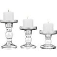 thumbnail image 2 of 3 Pcs Glass Candle Holders for Pillar & Taper Candle Elegant Crystal Candlesticks Home Décor, 2 of 4