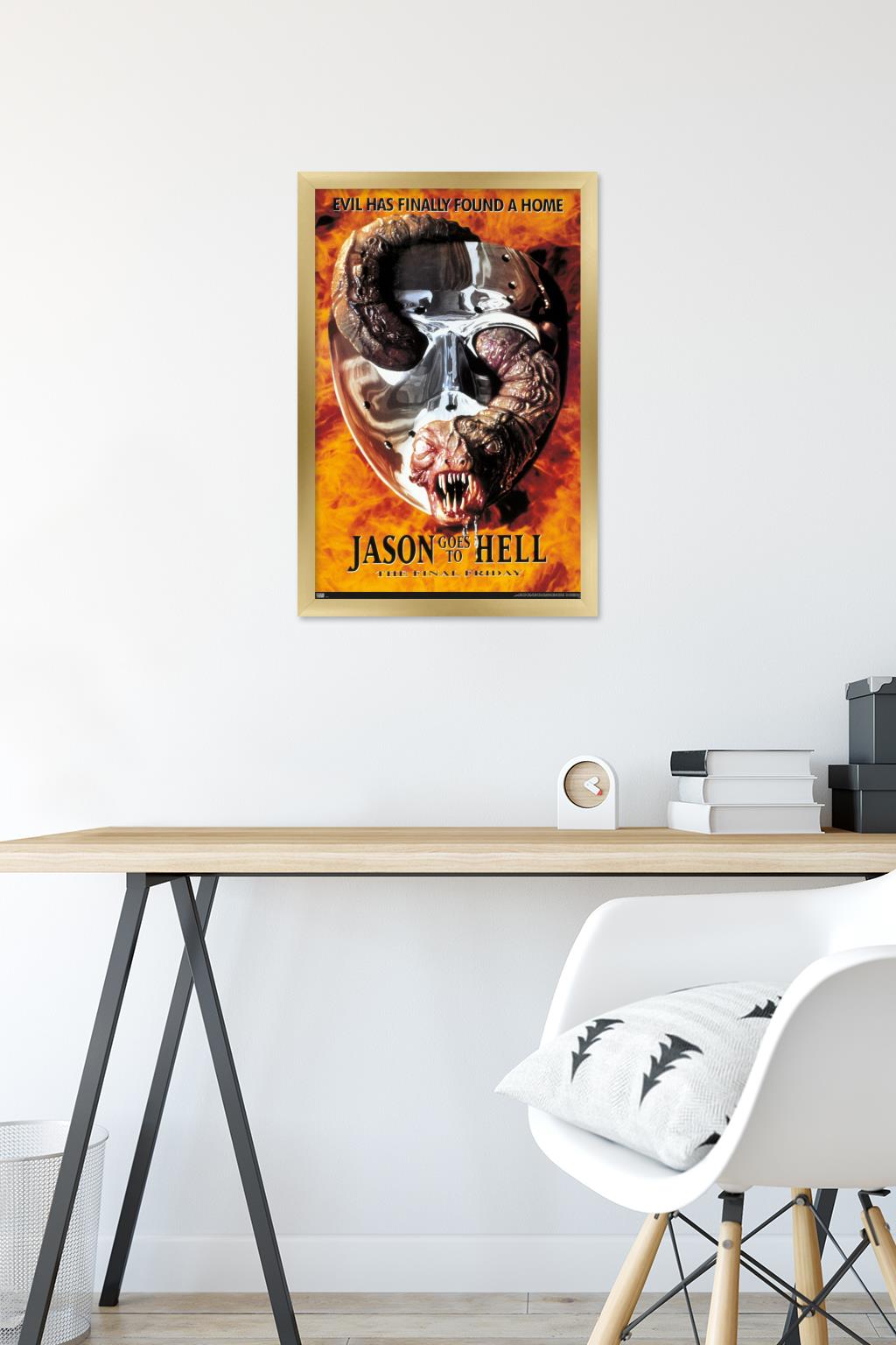 Friday The 13th: Jason Goes To Hell - One Sheet Wall Poster, 14.725" x 22.375", Framed