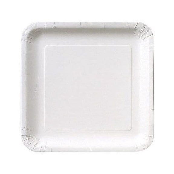 White Square Paper Dessert Plates 18 Count for 18 Guests