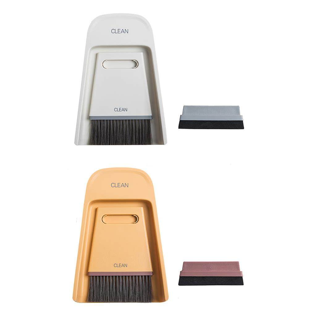 mmirethe Mini Broom Dustpan Set Desktop Broom Dust Pan Tiny Dustpan Brush Set For Cleaning Table Countertop Keyboard Gray white