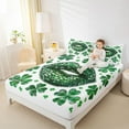 thumbnail image 4 of Feelyou Spring Lucky Shamrock Queen Sheet Sets, Green Fashion Lips Bed Set, 4-Piece, 4 of 7