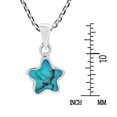 thumbnail image 3 of Vibrant Little Star Blue Turquoise Inlay Sterling Silver Pendant Necklace, 3 of 6