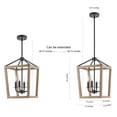 thumbnail image 5 of SAFAVIEH Valdis 4 Light Mid-Century Pendant, Black/Wood, 5 of 6