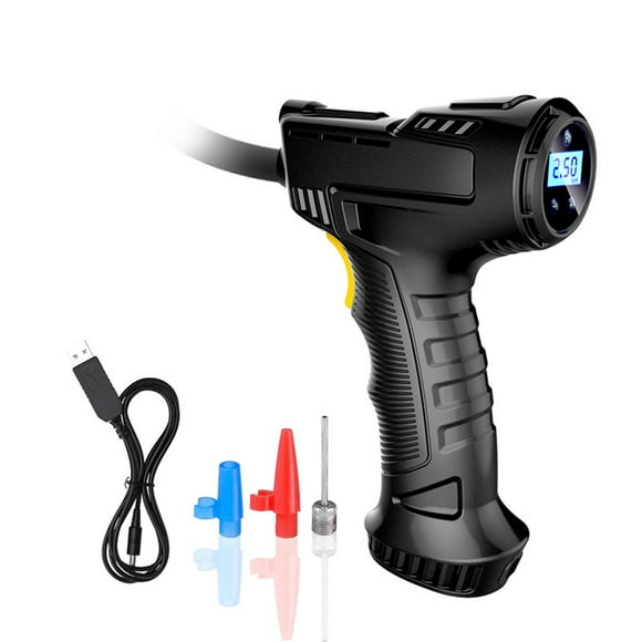 Romacci Portable Hand-held Inflatable Pump Wireless Car Air Compressor Rechargeable Tire Inflator with Digital Display LED Light Pressure Gauge Car Accessories