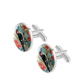 thumbnail image 2 of Woodpecker Elegant Stainless Steel Cufflink Set for Formal Attire, Made of Stainless Steel, Ideal for Special Occasions, 2 of 6