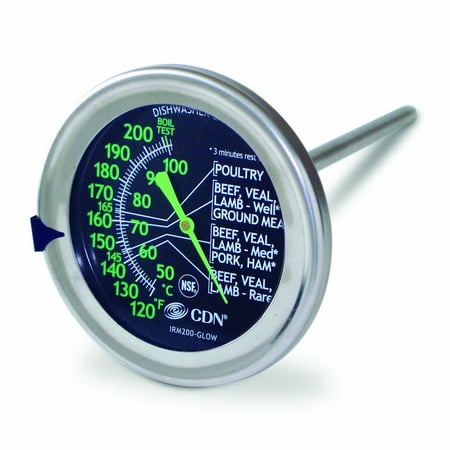 IRM200-GLOW - ProAccurate Meat/Poultry Oven Thermometer-Extra Large Glow-in-the-Dark Dial-NSF Certified, Extra-large 2-inch dial features a Glow-in-the-Dark Dial By