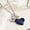 Dark Blue, variant on Handmade Sea Glass Necklace Wire Heart Necklace Charm and Pearl Necklace Sea Glass Jewelry Birthday For