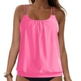 thumbnail image 6 of COMVALUE Women Tankini Swimsuit Tummy Control Blouson Bathing Suits Thin Swim Tank Top Only (Pink, S), 6 of 7