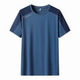 thumbnail image 4 of Mens Workout Shirts Plus Size Color Block Crewneck Short Sleeve Tees Quick Dry Running Gym Fitness Athletic T Shirts Size M-8XL, 4 of 8