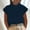B_ Dark Blue, variant on Fashion Olyvenn Cotton Linen Tops for Women Dressy Cap Sleeve Loose T Shirts Solid Color Turtleneck Casual Work Tunic Blouses Dark Blue S