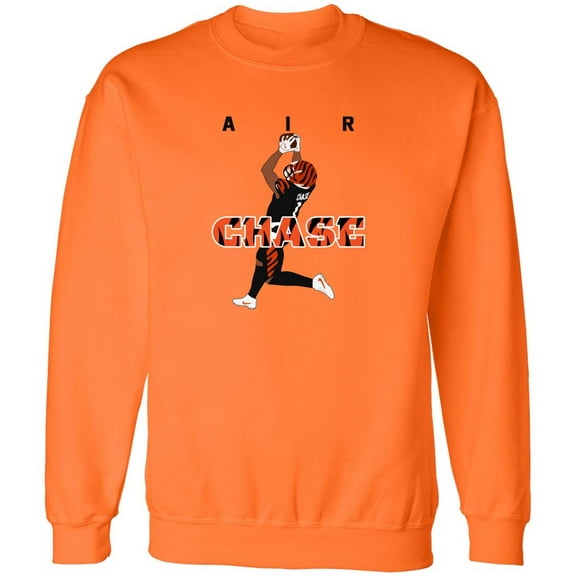 ORANGE Bengals Jamarr Ja'Marr Air Chase Crew Neck Sweatshirt ADULT SMALL