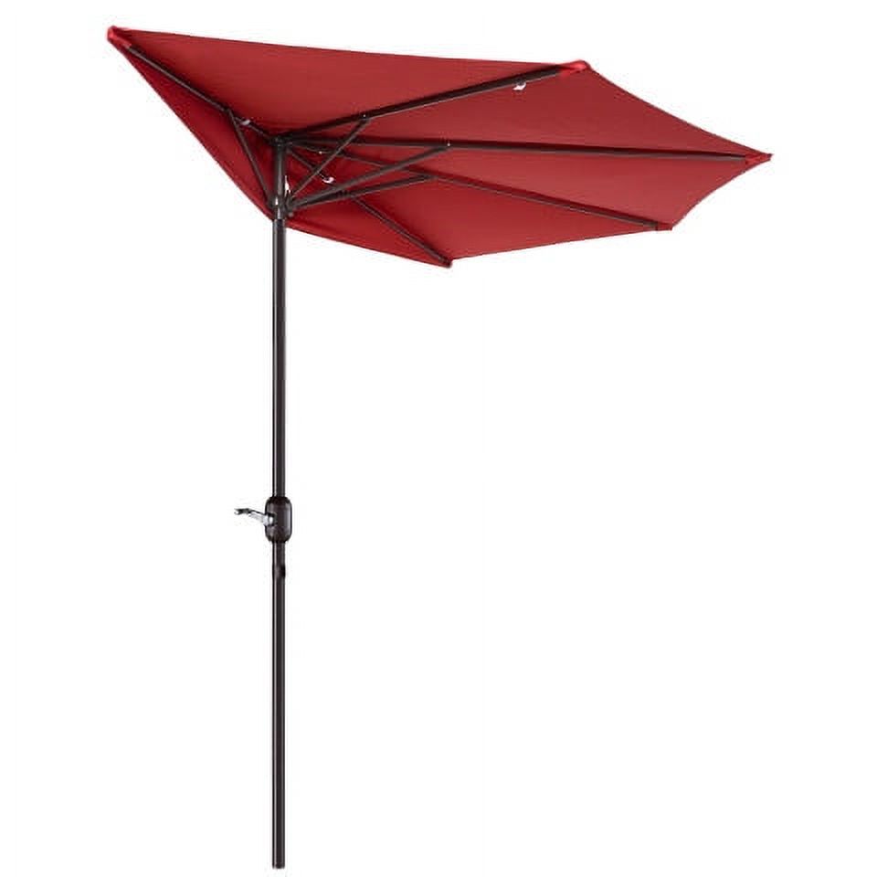 Villacera 9FT Outdoor Half Patio Umbrella - Balcony Furniture, Red