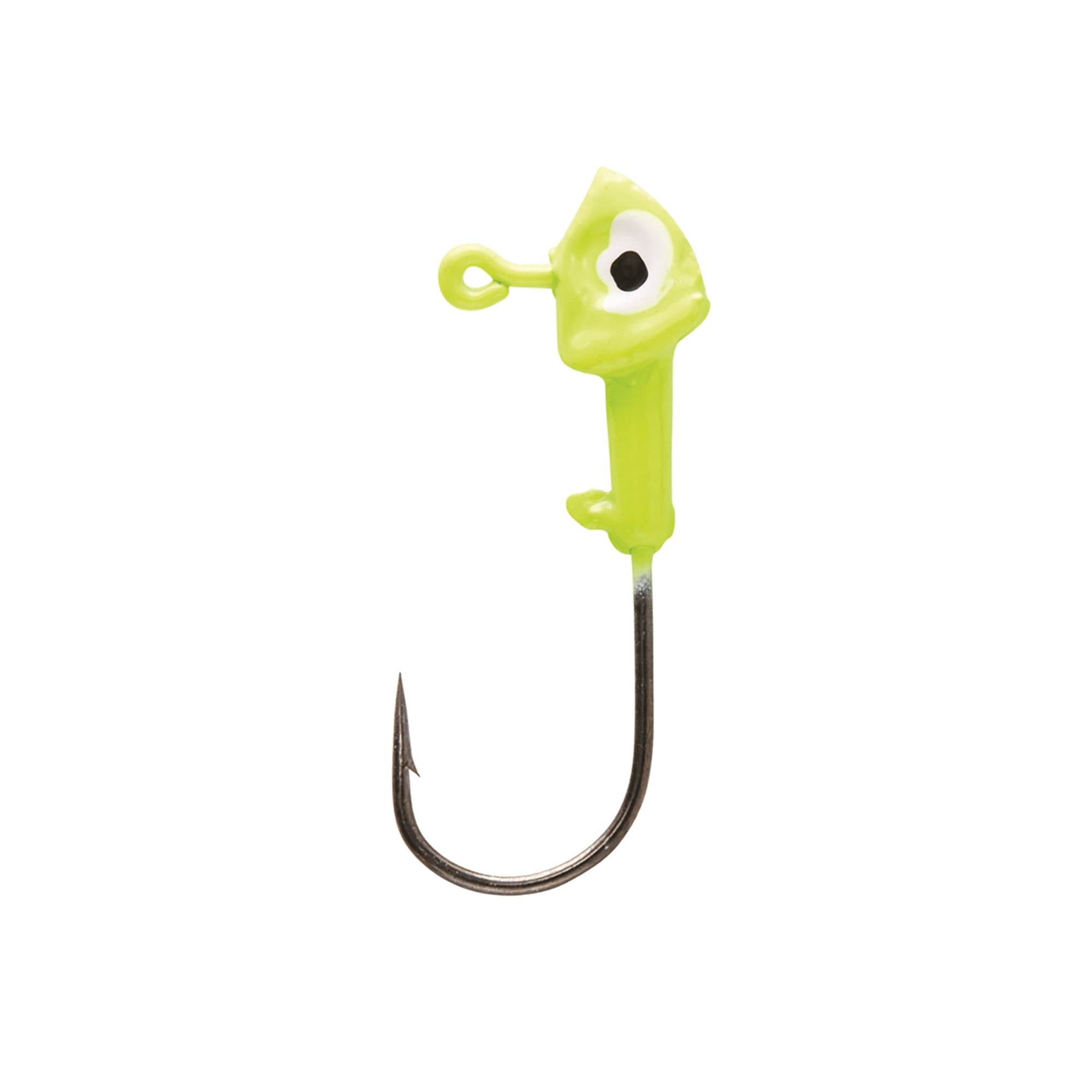 Eagle Claw Panfish Insider Tube Hook Fishing Jig Head, Chartreuse, 1/16 oz.