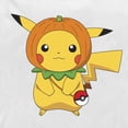 thumbnail image 2 of Men's Pokemon Halloween Pumpkin Pikachu  Long Sleeve Shirt White Small, 2 of 4