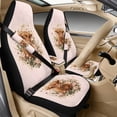 thumbnail image 2 of Xoenoiee Highland Cattle Butterfly Flower Pattern 5 PCS Automotive Seat Covers for Cars Trucks and SUVs, Car Front Seat Covers, Seat Belt Pads and Center Console Cover, Leather Auto Interior Covers, 2 of 7