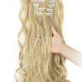 thumbnail image 4 of SHCKE Clip in Hair Extensions Ash Blonde Mix Bleach Blonde 8Pcs Set Clip-in Hair Extensions 24 Inch Long Curly Hair Extensions Double Weft Synthetic Hairpiece for Women, 4 of 6