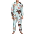 thumbnail image 3 of Gaeub Cute Pug Dogs Mens Pajamas Set Mens Sleepwear with Long Sleeve Top & Bottoms PJs-Medium, 3 of 7