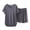 Gray, variant on Plus Size Pajama Sets for Women 2 Piece Sleepwear Sets V-Neck Summer Loose Short Sleeve Top Wide Leg Shorts Home Wear Two Piece Set