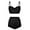 Black, variant on KISSMODA Bikini Bathing Suits for Women 2 Piece Printed Swimsuits High Waisted Top with Bikini Bottom Swimwear S-XXL