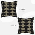 thumbnail image 4 of Velvet Rimmed Pillowcase Is Not Easy To Open Line Deformation Invisible Zipper Opening And Closing Only Pillowcase Does Not Contain Pillow Core Darkvoilet Houndstooth Checkered_1 16"X16", 4 of 8