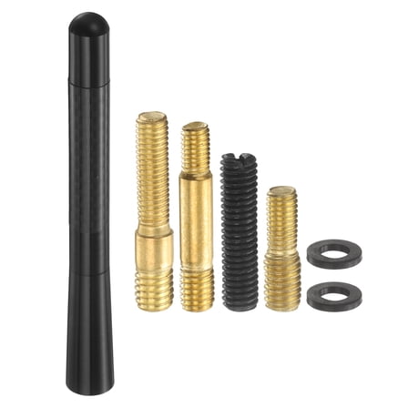 Uxcell Car Short Antenna Carbon Fiber Aluminum Universal Replacement Auto Radio Antenna (4.7", Black) - Conductive & Waterproof, for Cars RVs SUV Trucks