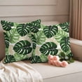 thumbnail image 2 of Palm Leaf Outdoor Waterproof Pillow Covers, Tropical Plant Country Green Summer Decorative Square Throw Pillowcase Sofa Cushion Sham for Patio/Couch/Chair, 26"x26" 2 Pack, 2 of 8