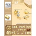 thumbnail image 3 of Aretes Dochais hipoalergénicos chapados en oro 14K para mujer, 3 of 7