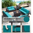 thumbnail image 4 of Gotland Ensemble de 13 Pcs de Meubles de Patio Extérieur avec Table à Foyer de 43 Pouces Ensembles de Meubles d'Extérieur Ensemble de Conversation pour Patio (Bleu), 4 of 8