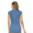 thumbnail image 3 of Expert Brand USA-Made Women's MoCA Cotton Blend Cap Sleeve T-Shirt, Stone Blue, Medium, 3 of 5