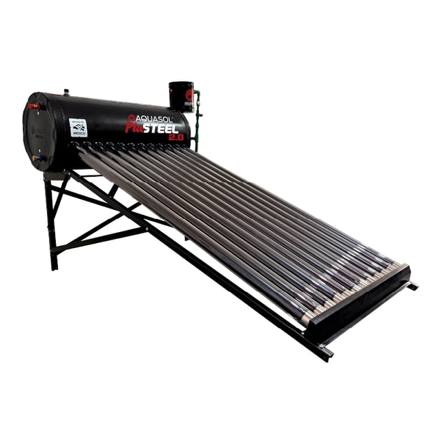 Calentador Solar AQUASOL PLASTEEL 2.0 | 12 Tubos 132L con Serpentín Patentado | Para Redes y Sistemas Presurizados | Ideal 4 Personas
