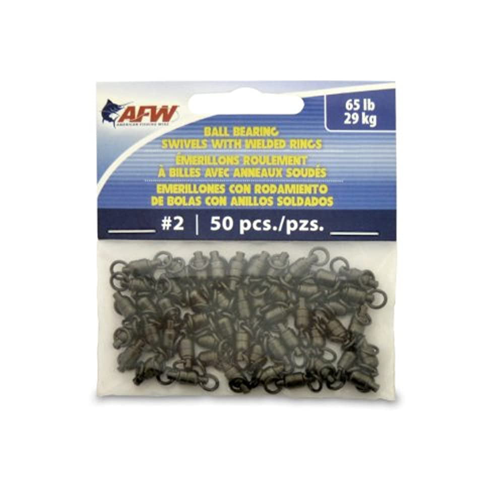 American Fishing Wire Black Ball Bearing Swivels (50 Pieces), Size 