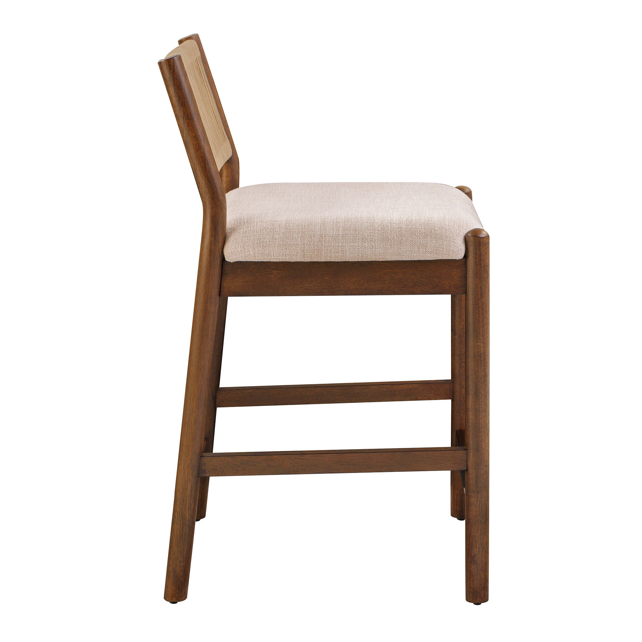 Better Homes & Gardens Lillian Counter Stools, Walnut Finish and Cream, Set of 2