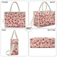thumbnail image 3 of ZUXONGSY Cherry Blossom Cherry Print Clear PVC Tote Bag for Women, Large Oversize Lightweight Waterproof Shoulder Purse with Zipper, Daily Shopper Bag for Work Commute and Shopping, 3 of 7