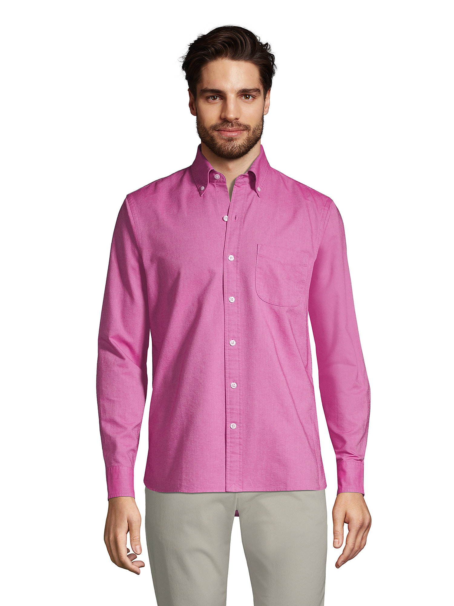 Lands' End Men's Traditional Fit Sail Rigger Oxford Shirt