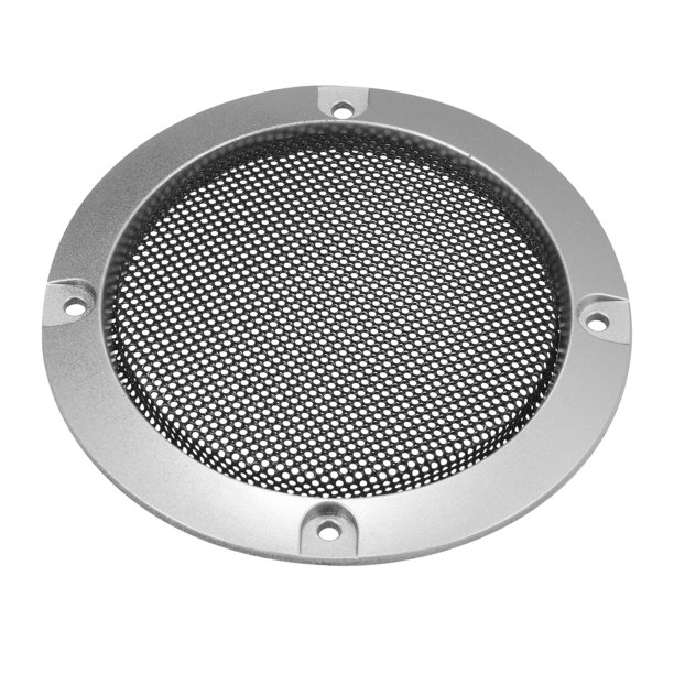 para 3" Coche Altavoz Rejilla Cubierta Malla Adorno Redondo Rejilla Plata Tono