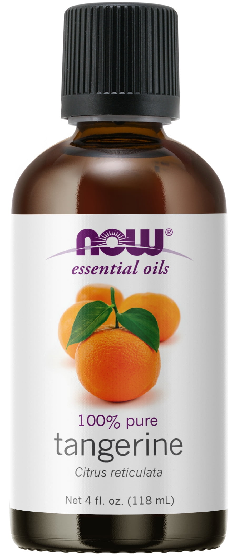 NOW Essential Oils, Tangerine Oil, Cheerful Aromatherapy Scent, Cold Pressed, 100% Pure, Vegan, Child Resistant Cap, 4-Ounce