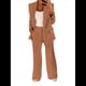 thumbnail image 2 of Conjuntos de 2 Piezas para Mujer, Grandes, Estilo Informal de Negocios, Larga, Solapa, Pantalón Recto, Trajes. Café M, 2 of 5