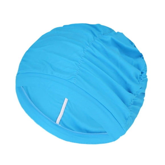 Sonducket Ligero y ajustable Manténgase cómodo en el gorro de natación para mujer Gorro de baño de tela impermeable Deportes acuáticos lago azul