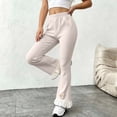 thumbnail image 2 of Ugoldhm Women's Ribbed Knit Flare Pants Elastic Waist Ruffle Hem Bow Decor Slim Casual Bell Bottom Trousers 0-14Y, 2 of 2