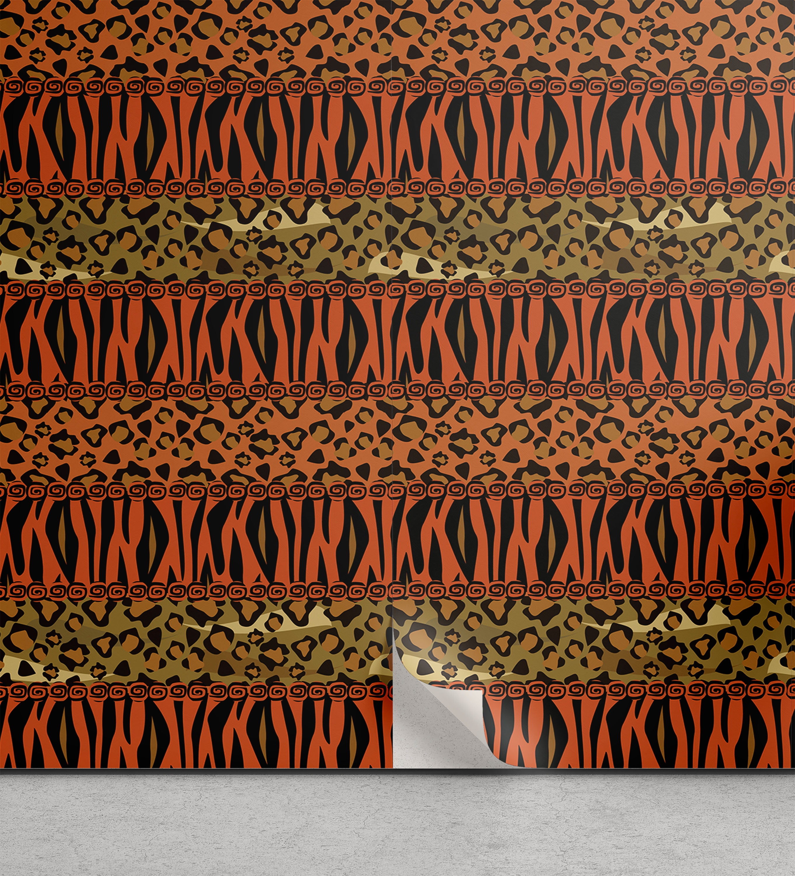 African Peel & Stick Wallpaper, Leopard and Cheetah Skin Savannah
