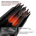 thumbnail image 5 of Hair Straightener Brush, Anti-Scald Ceramic Straightening Brush with 4 Temp & 35s Fast Heating, Anti-Tangle Hot Comb for Woman, Negatice Ion, Black, 5 of 10