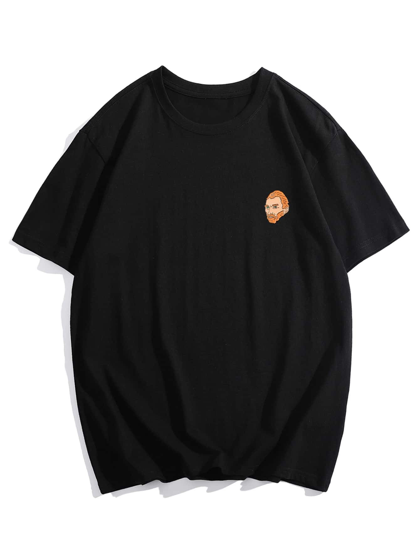 Men Figure Graphic Tee XS(2) Black Preppy F033D