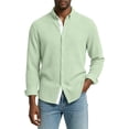 thumbnail image 4 of jjayotai Men's Shirt Long Sleeve Button down Casual Shirts Untucked Dress Shirts Beach Vacation Fall Tops, 4 of 6