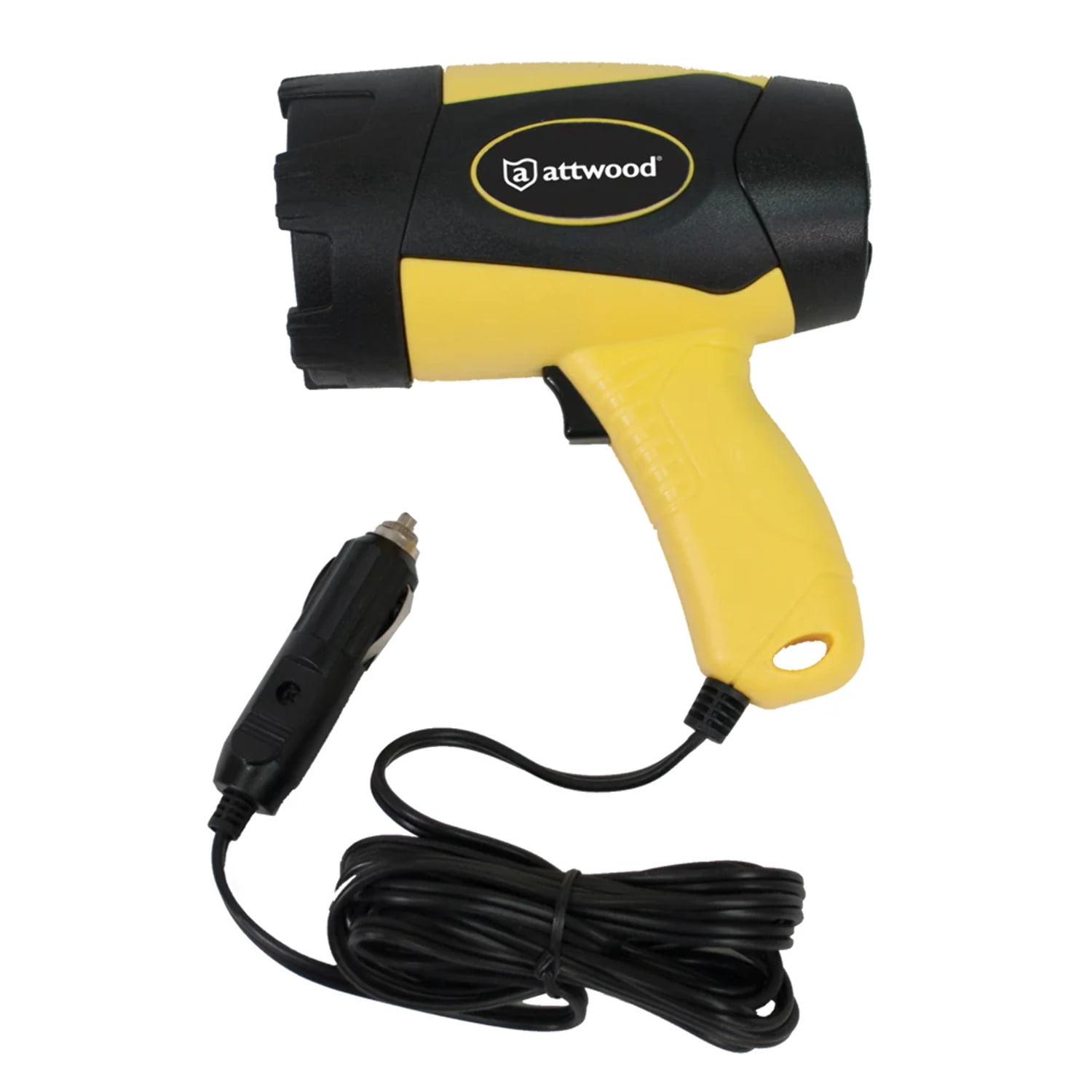 Attwood 11794-7 Portable 5W LED Emergency Spotlight 12V Adapter Plug, Safety Yellow/Black